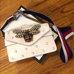 gucci bee bag white